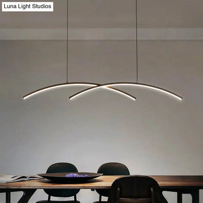 DecorBites™ Sleek LED Island Light Fixture for Dining Room - Metal Line Art Hanging Light