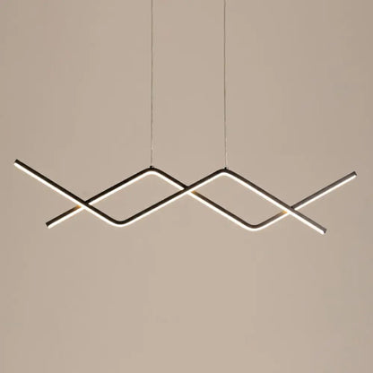 DecorBites™ Sleek LED Island Light Fixture for Dining Room - Metal Line Art Hanging Light