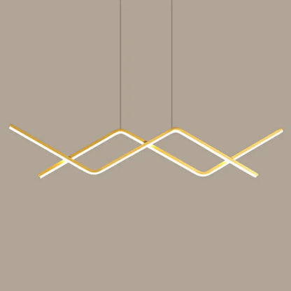 DecorBites™ Sleek LED Island Light Fixture for Dining Room - Metal Line Art Hanging Light