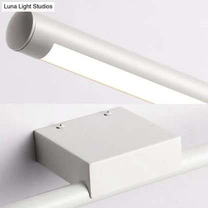 DecorBites™ Sleek LED Vanity Lamp with White Acrylic Shade - Warm/White Light, 16"/19.5" Wide
