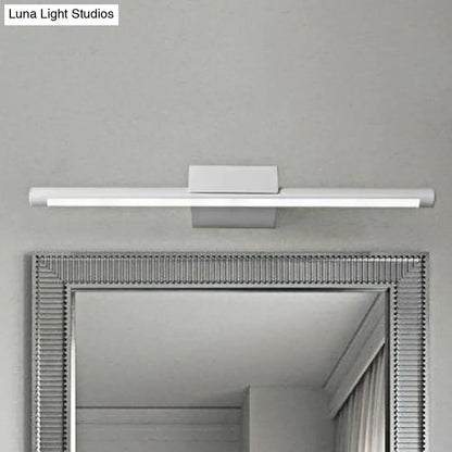 DecorBites™ Sleek LED Vanity Lamp with White Acrylic Shade - Warm/White Light, 16"/19.5" Wide