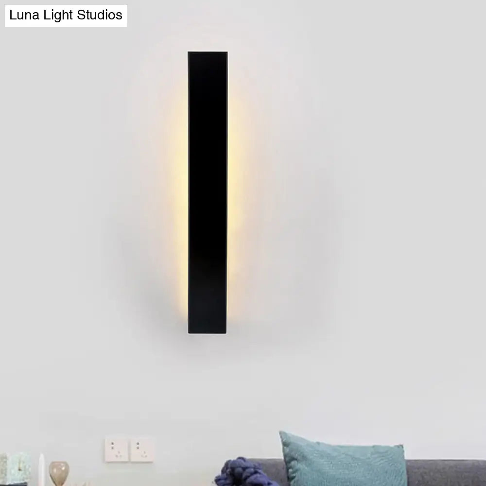 DecorBites™ Sleek LED Wall Lighting: Aluminum Shade Black/White Finish Sconce for Bedroom
