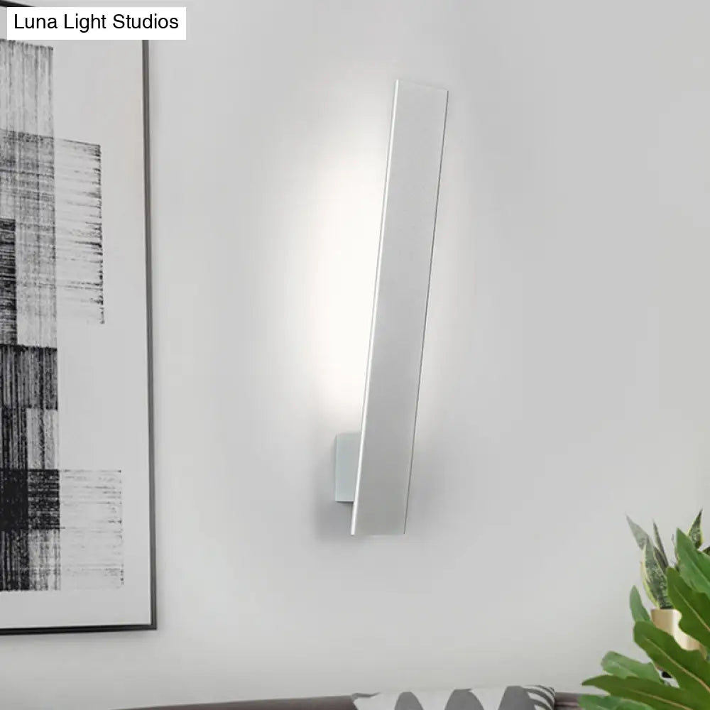 DecorBites™ Sleek LED Wall Lighting: Aluminum Shade Black/White Finish Sconce for Bedroom