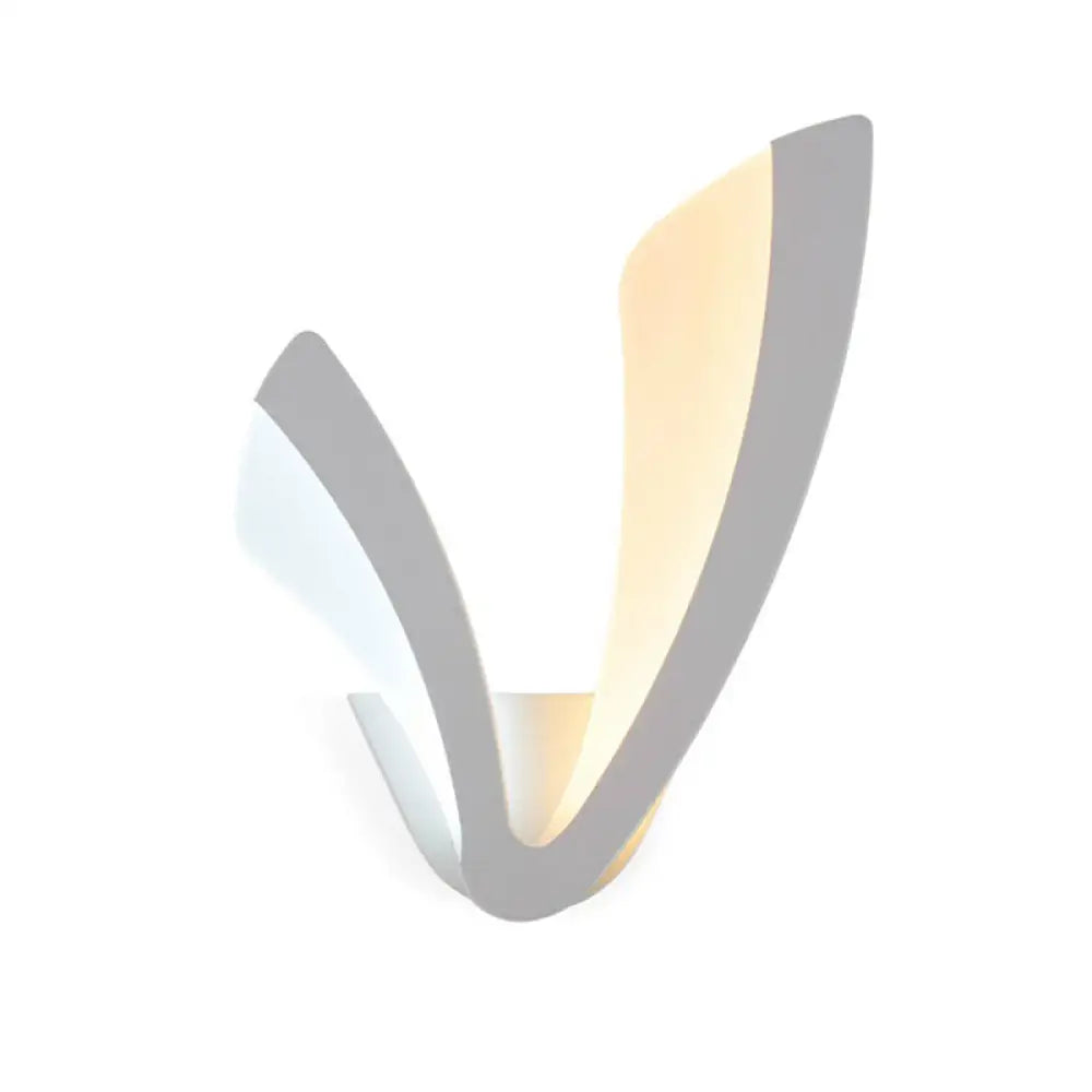 DecorBites™ Sleek LED Wall Sconce in White - Perfect for Bedside Mounting