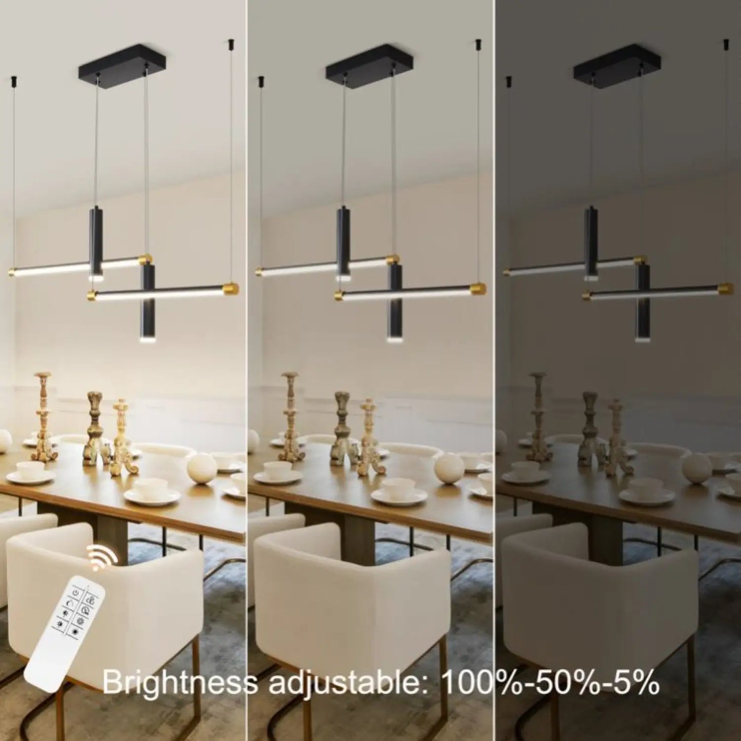 Sleek Linear Pendant Light with Adjustable Height for Kitchen Island