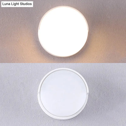 DecorBites™ Sleek Metal and Acrylic Wall Sconce: Simplistic Round/Square Shade with Warm/White LED Lighting for Hallways (White)
