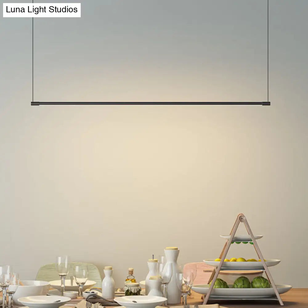 DecorBites™ Sleek Metal Black LED Pendant Lamp for Stylish Island Table