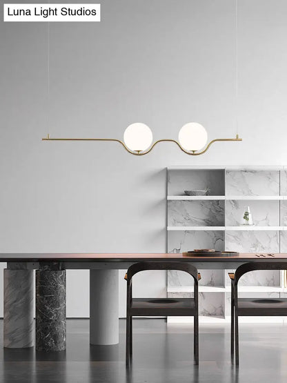 DecorBites™ Sleek Metal Island Pendant - Elegant Glass Ceiling Light for Dining Table