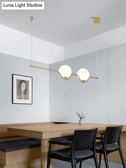 DecorBites™ Sleek Metal Island Pendant - Elegant Glass Ceiling Light for Dining Table