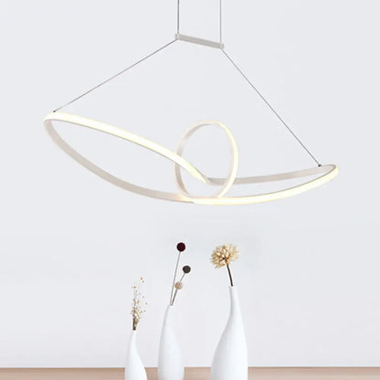 DecorBites™ Sleek Metal Island Pendant with LED Suspension Lighting in Black/White for Warm/White Light