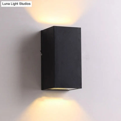 DecorBites™ Sleek Metal LED Flush Mount Wall Sconce for Porch - Rectangle, Cylinder, Triangle Shapes - Simplicity design - 1/2-Light - Black Finish