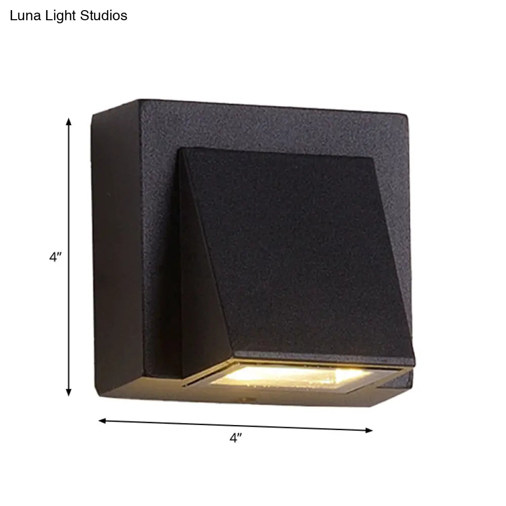 DecorBites™ Sleek Metal LED Flush Mount Wall Sconce for Porch - Rectangle, Cylinder, Triangle Shapes - Simplicity design - 1/2-Light - Black Finish