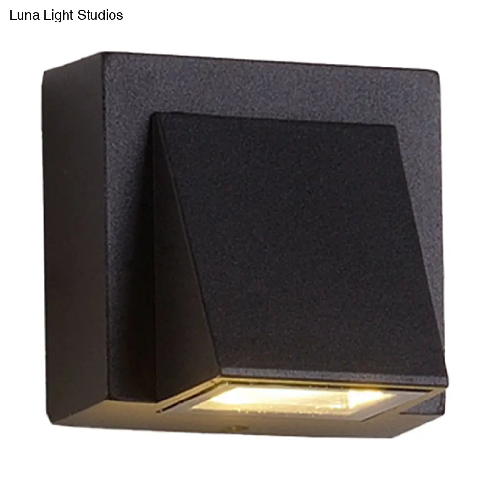 DecorBites™ Sleek Metal LED Flush Mount Wall Sconce for Porch - Rectangle, Cylinder, Triangle Shapes - Simplicity design - 1/2-Light - Black Finish