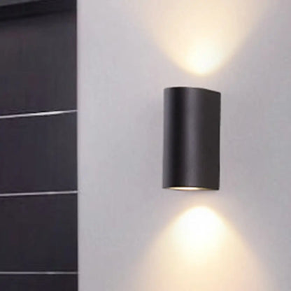 DecorBites™ Sleek Metal LED Flush Mount Wall Sconce for Porch - Rectangle, Cylinder, Triangle Shapes - Simplicity design - 1/2-Light - Black Finish