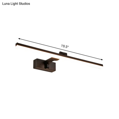 DecorBites™ Sleek Metal Vanity Light Fixture Simplicity 16"/19.5" L LED Wall Lamp in Black with Warm/White Light