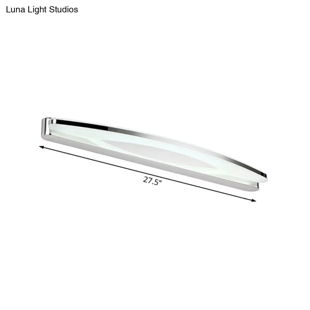 DecorBites™ Sleek Modern Metal Vanity Lighting: Oval Shade LED Wall Light Sconce in Chrome, 15"/21" Dia, Warm/White Light