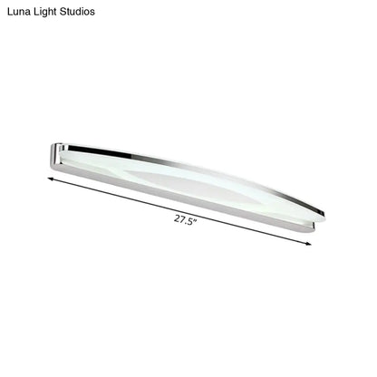 DecorBites™ Sleek Modern Metal Vanity Lighting: Oval Shade LED Wall Light Sconce in Chrome, 15"/21" Dia, Warm/White Light