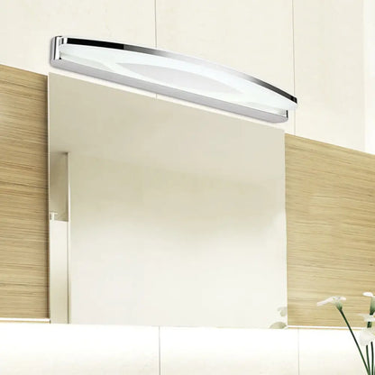 DecorBites™ Sleek Modern Metal Vanity Lighting: Oval Shade LED Wall Light Sconce in Chrome, 15"/21" Dia, Warm/White Light