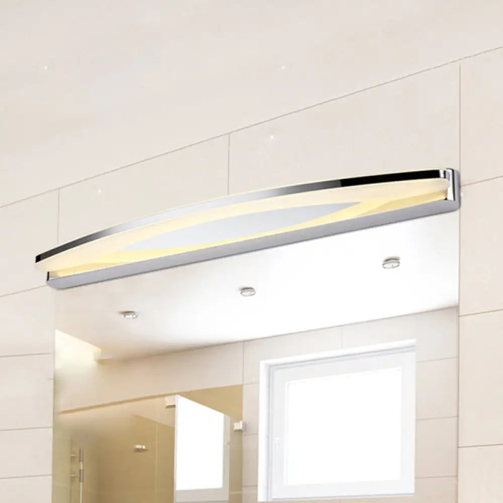 DecorBites™ Sleek Modern Metal Vanity Lighting: Oval Shade LED Wall Light Sconce in Chrome, 15"/21" Dia, Warm/White Light
