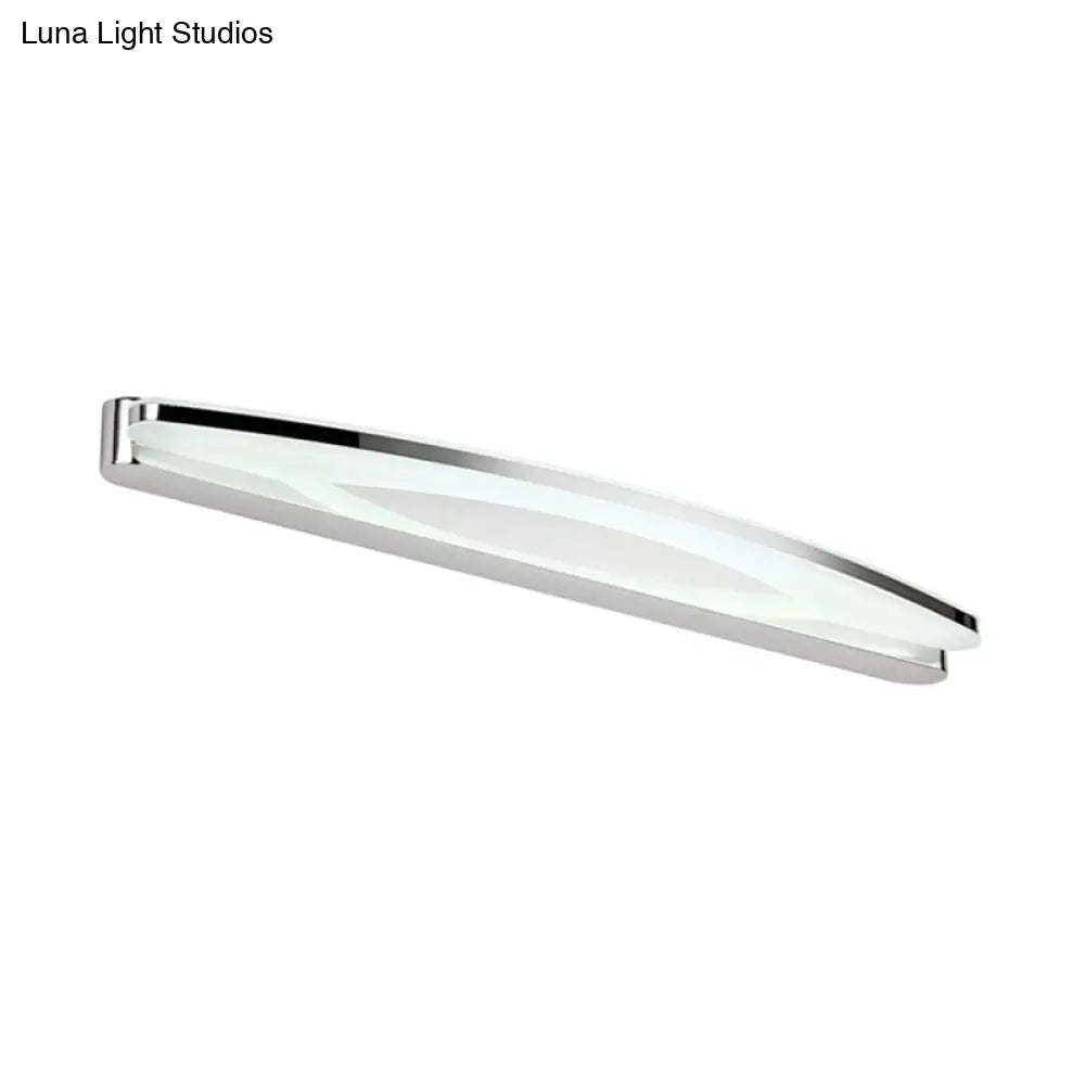 DecorBites™ Sleek Modern Metal Vanity Lighting: Oval Shade LED Wall Light Sconce in Chrome, 15"/21" Dia, Warm/White Light