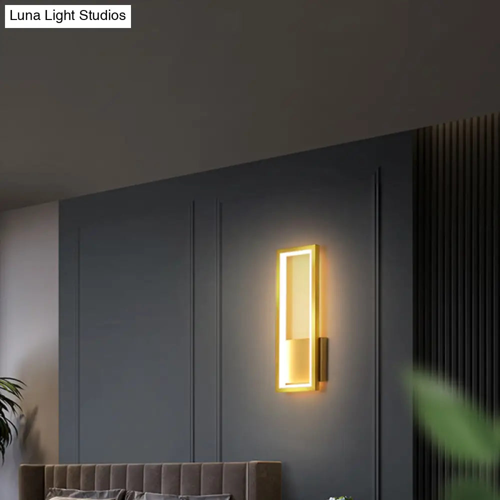 DecorBites™ Sleek Rectangle LED Wall Sconce – Minimalist Metal Foyer Mount Light