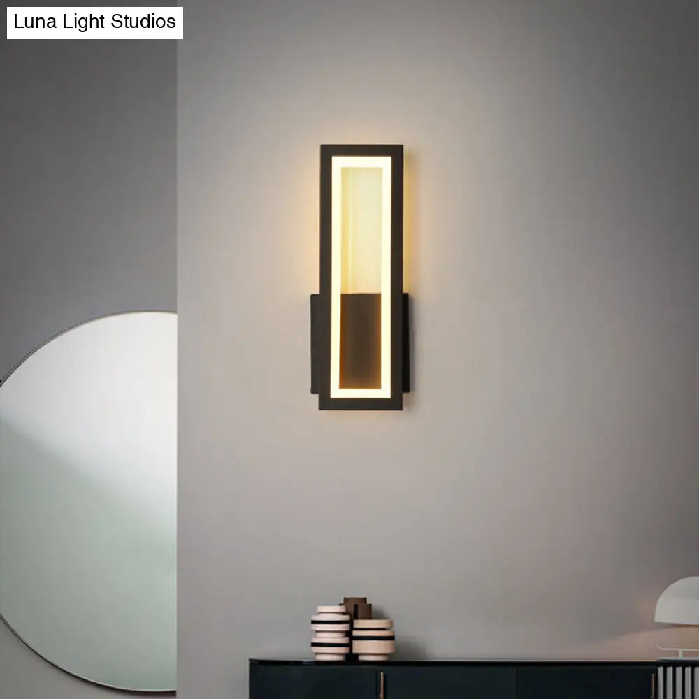 DecorBites™ Sleek Rectangle LED Wall Sconce – Minimalist Metal Foyer Mount Light