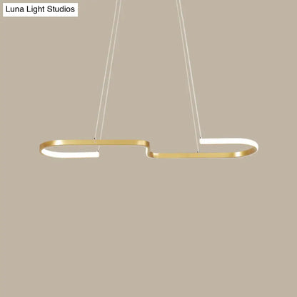 DecorBites™ Sleek Ring and Curve Dining Room Pendant Light with LED Ceiling Mount – Minimalistic Metal Simplicity