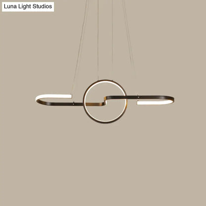 DecorBites™ Sleek Ring and Curve Dining Room Pendant Light with LED Ceiling Mount – Minimalistic Metal Simplicity