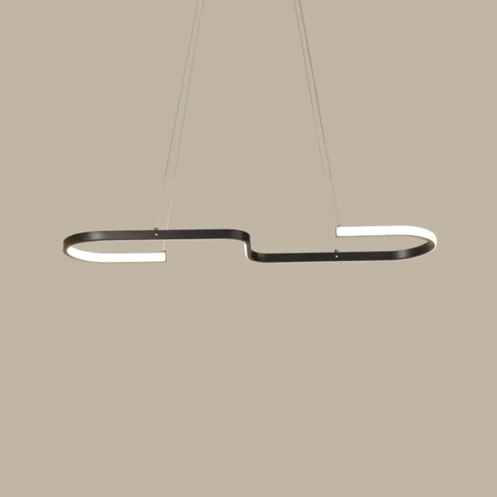 DecorBites™ Sleek Ring and Curve Dining Room Pendant Light with LED Ceiling Mount – Minimalistic Metal Simplicity