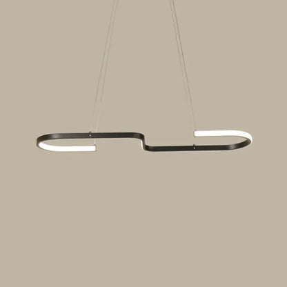 DecorBites™ Sleek Ring and Curve Dining Room Pendant Light with LED Ceiling Mount – Minimalistic Metal Simplicity