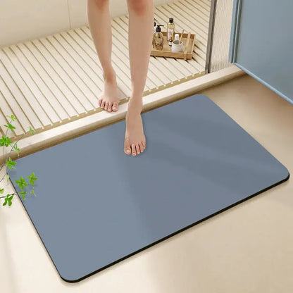 Sleek sage green diatom ooze bath rug for bathroom non-slip mat
