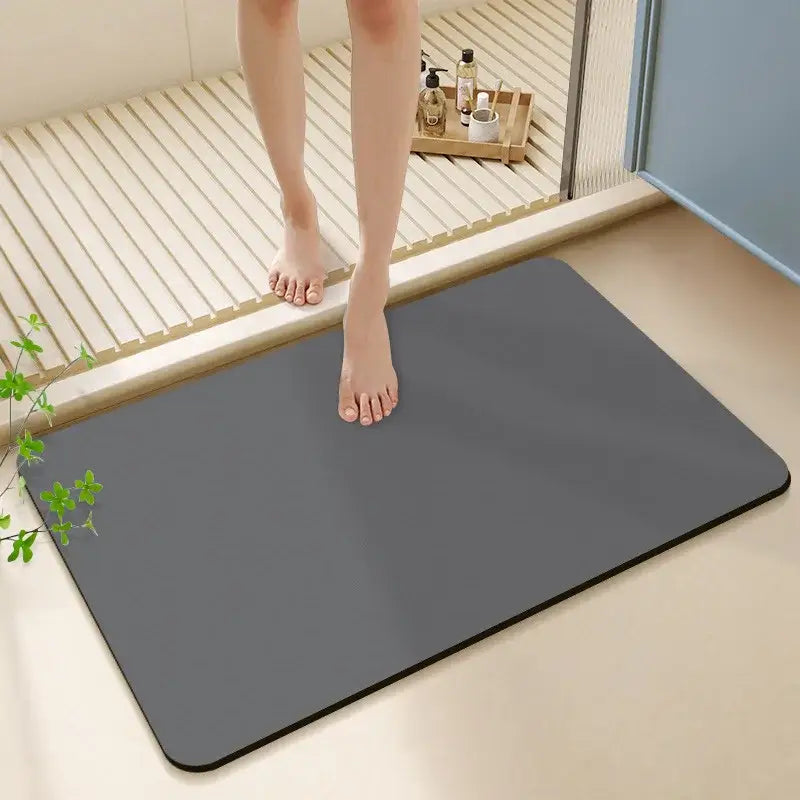 Sleek sage green diatom ooze bath rug for bathroom non-slip mat