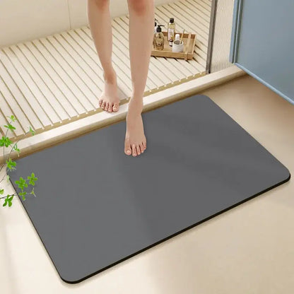 Sleek sage green diatom ooze bath rug for bathroom non-slip mat