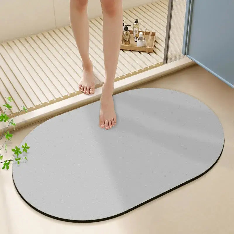 Sleek sage green diatom ooze bath rug for bathroom non-slip mat