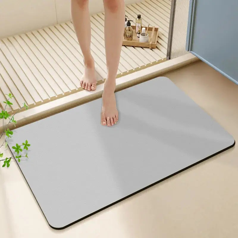 Sleek sage green diatom ooze bath rug for bathroom non-slip mat