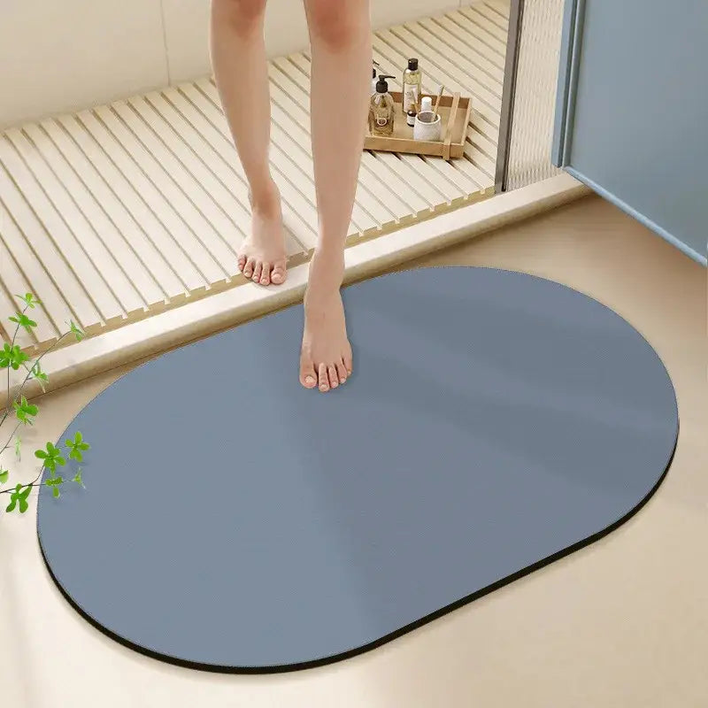 Sleek sage green diatom ooze bath rug for bathroom non-slip mat
