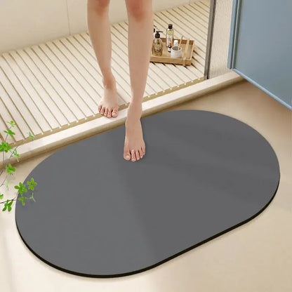 Sleek sage green diatom ooze bath rug for bathroom non-slip mat