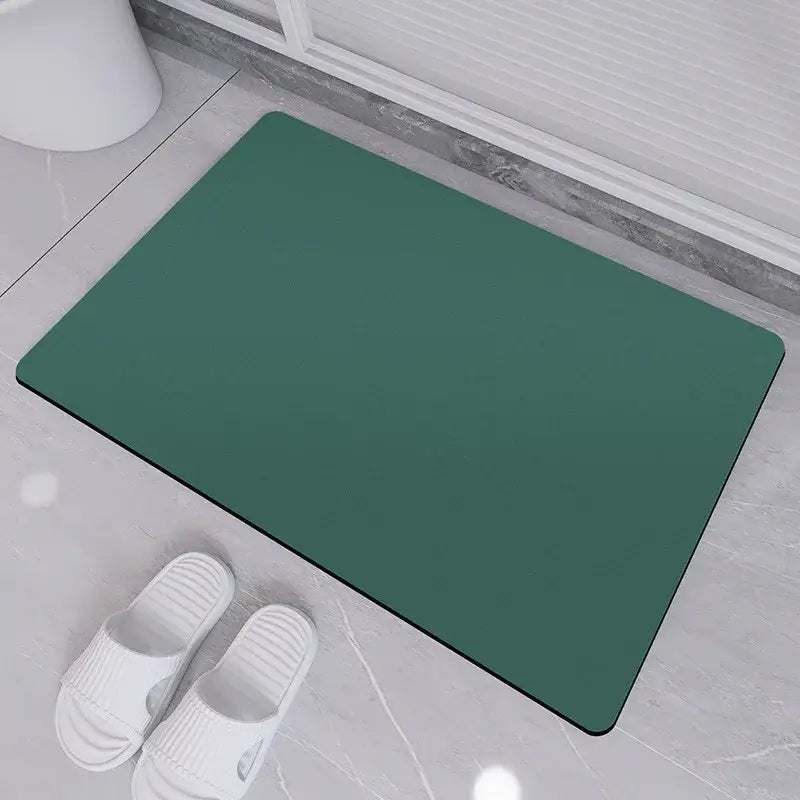 Sleek sage green diatom ooze bath rug for bathroom non-slip mat