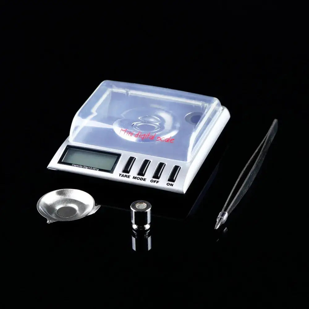 Sleek silver digital milligram gram scale kitchen precision tool