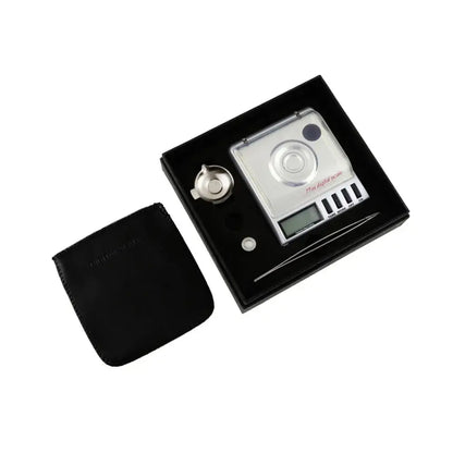 Sleek silver digital milligram gram scale kitchen precision tool