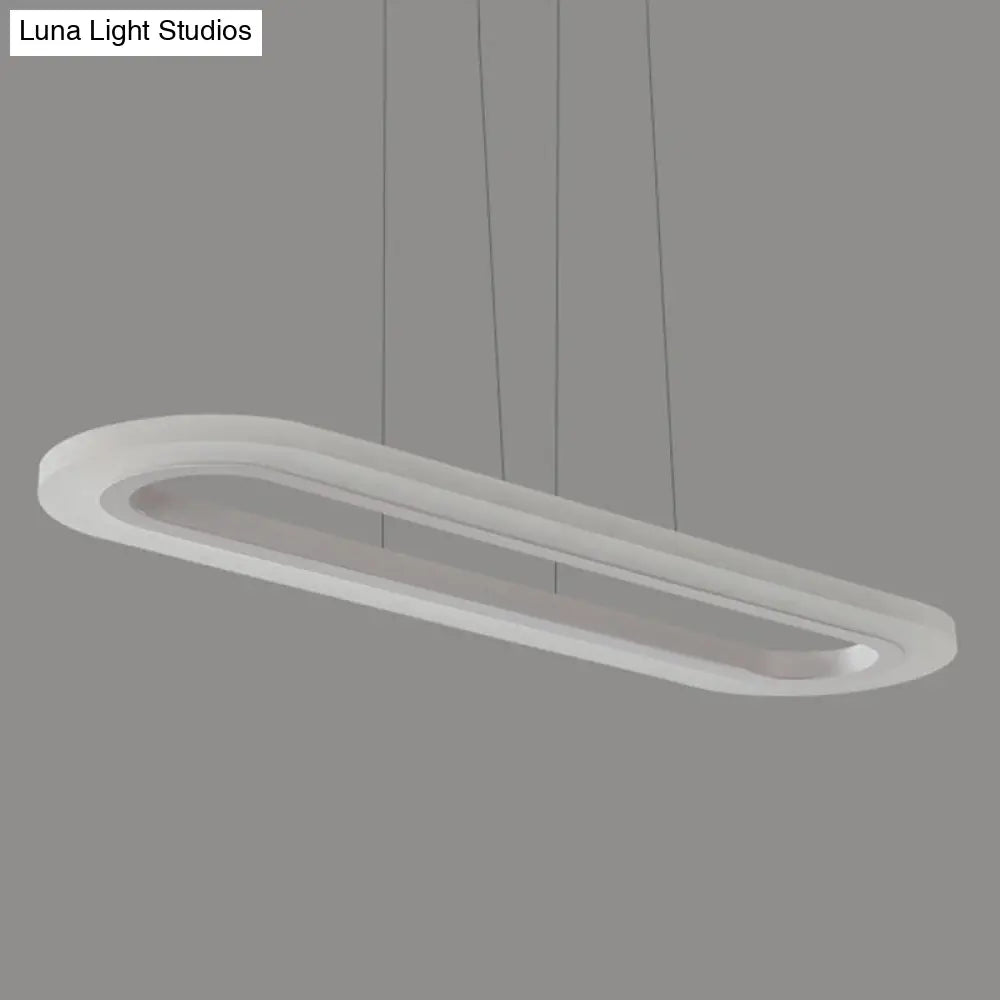 DecorBites™ Sleek Silver LED Office Island Ceiling Light - Acrylic Pendulum Design