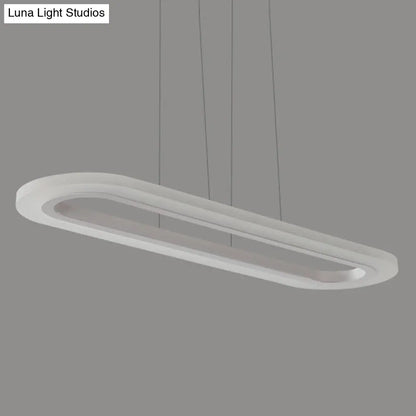 DecorBites™ Sleek Silver LED Office Island Ceiling Light - Acrylic Pendulum Design