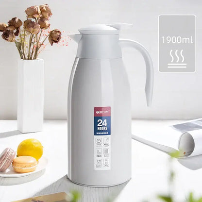 Sleek silver stainless steel insulavacuum bottle kitchen thermos