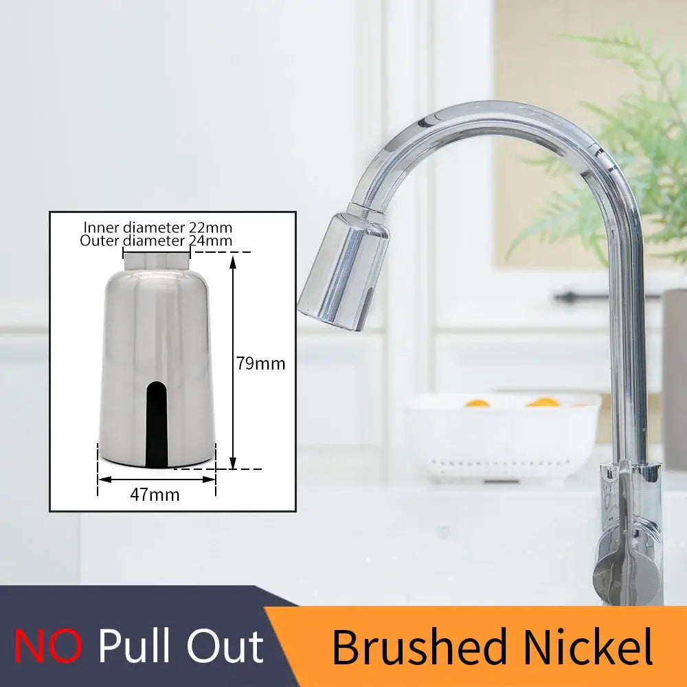 Sleek silver touchless kitchen faucet sensor usb charging adapter