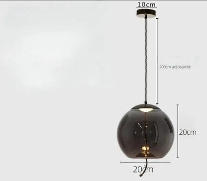 Sleek smoked glass led chandelier living room pendant light