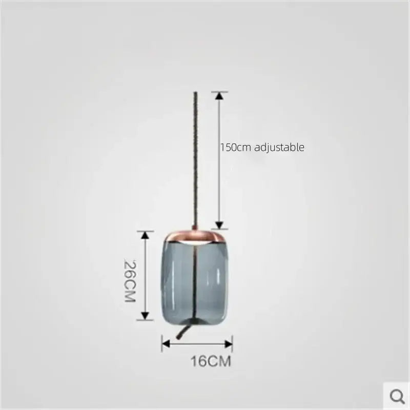Sleek smoked glass led chandelier living room pendant light