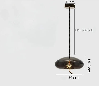 Sleek smoked glass led chandelier living room pendant light