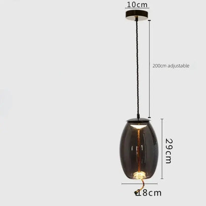 Sleek smoked glass led chandelier living room pendant light