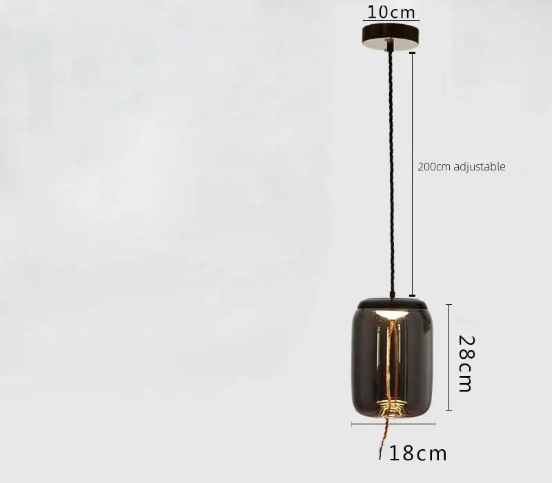 Sleek smoked glass led chandelier living room pendant light