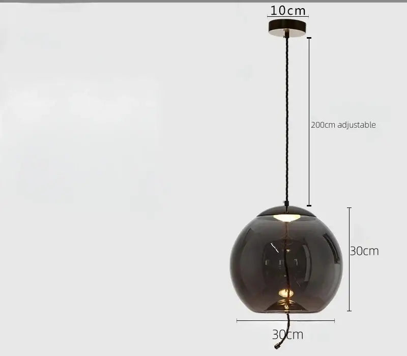 Sleek smoked glass led chandelier living room pendant light
